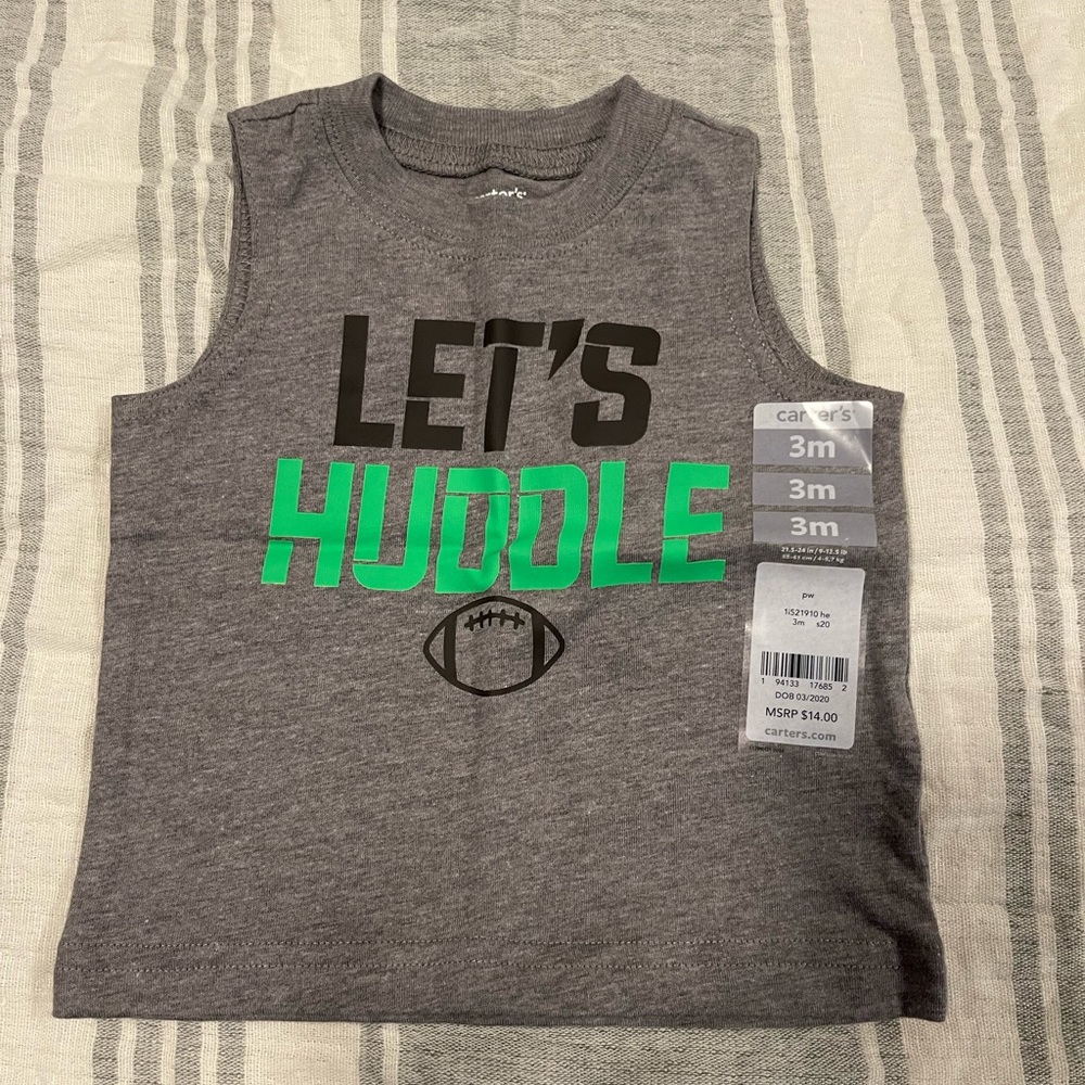 Carters Baby Football Tank Top Let’s Huddle Tank - NWT